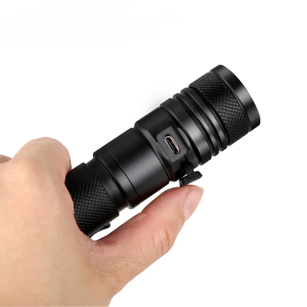 Мощный светодиодный фонарик из сплава микро с USB зарядкой и индикатором зарядки