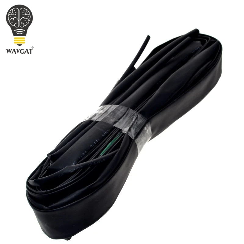 WAVGAT 8 Size 2mm~12mm Heatshrink Heat Shrink Tube Black Insulation Sleeves Wire Wrap Cable Kit | Электронные компоненты и