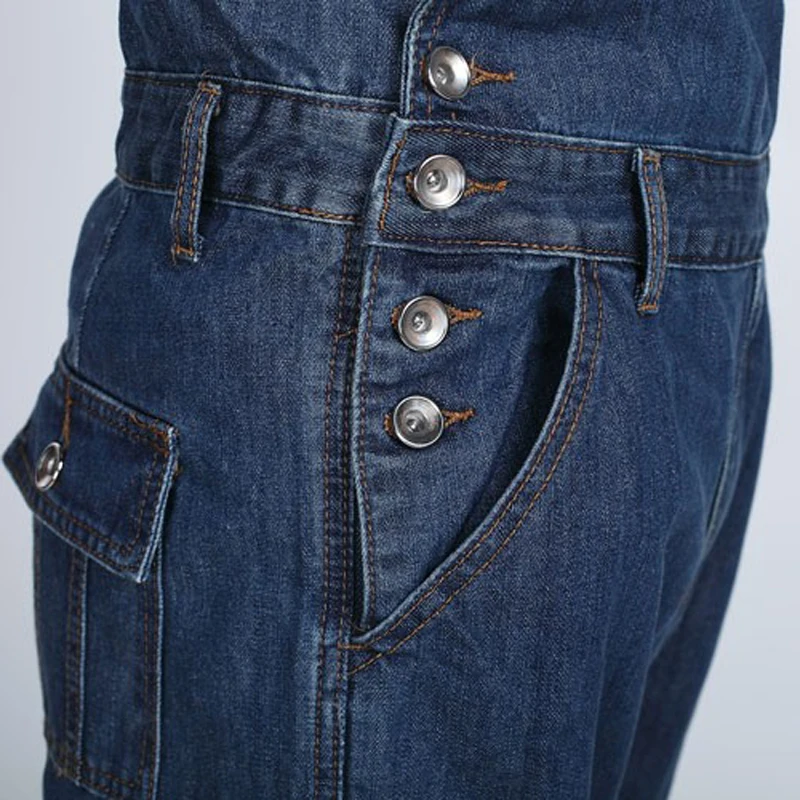 Мода мульти карманные джинсовые комбинезоны для мальчиков повседневные