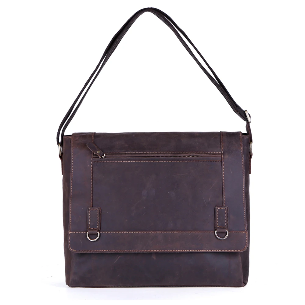 Genuine Leather Men Briefcase Crazy Horse Leather Handbags Office Bags for Mens Messenger Bag Men Laptop Bag Briefcases