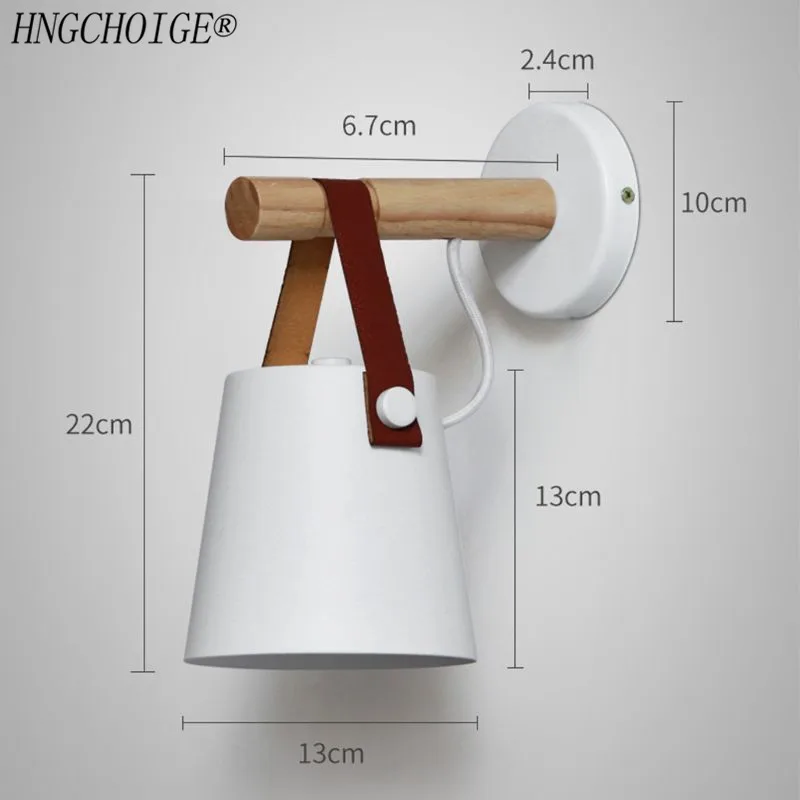 

Nordic LED Wall Lamp Wood Hanging Sconce Modern Bedside Light For Living Room Restaurant