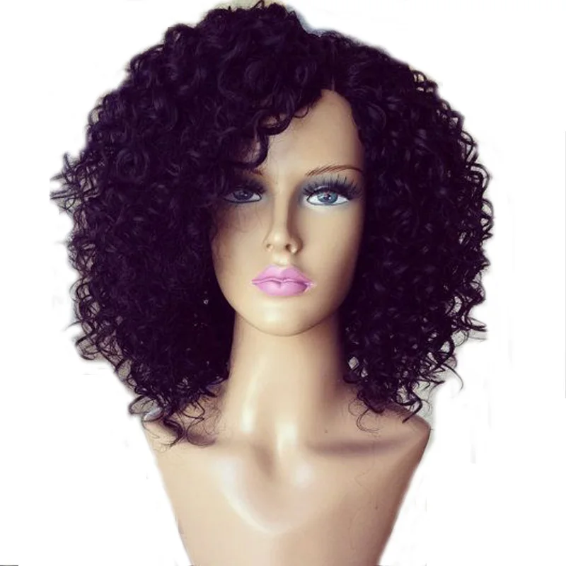 LUFFYHAIR малазийские глубокие кудрявые короткие кружевные передние человеческие волосы парики боб левая часть кружева передние парики remy волосы для черных женщин
