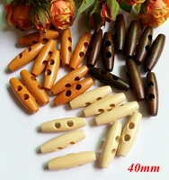 mixed 30 pcs olive 40mm 2 hole wooden button sewing scrapbook for duffel coat overcoat button