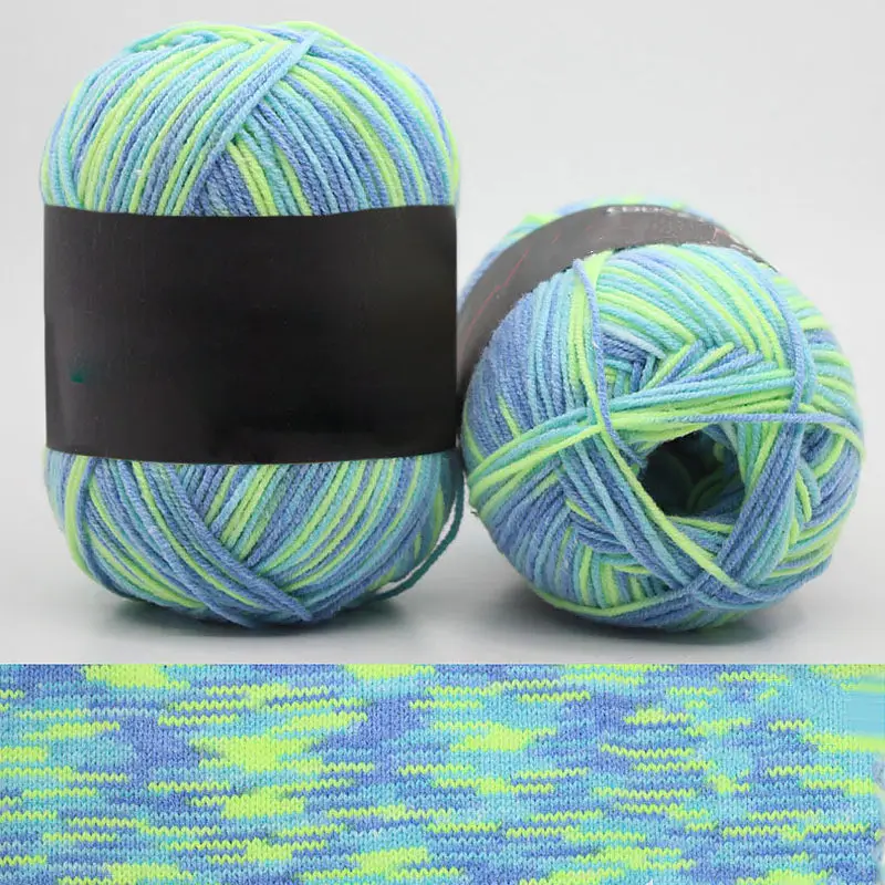23 Hot Wholesale 50g/ball Colorful Section-dyeing Wool Yarn Baby Milk Cotton Soft Acrylic Yarn for Hand Knitting Crochet - Цвет: 23