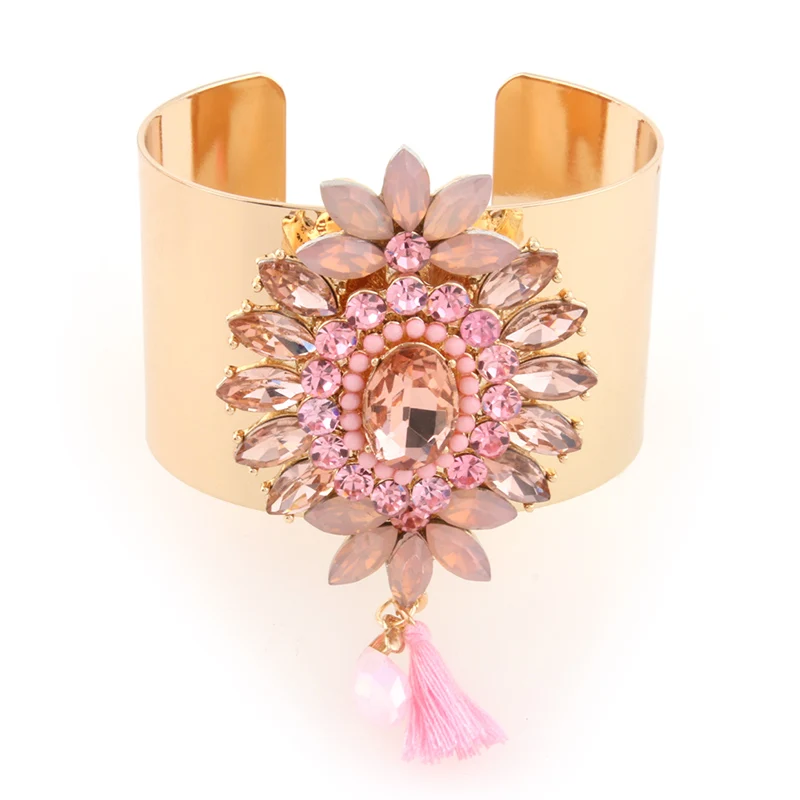 NeeFuWoFu New Crystal Glass Bracelets Copper bangles for women Fashion luxury Jewelry charm new brand collection full pave | Украшения и