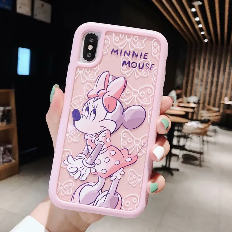 MINNIE MOUSE Высокое качество тисненый три-в-одном PC задняя пластина чехол для телефона для iPhone 11 pro Max X XR XS Max 7 8 6 6S Plus анти-падение жесткий чехол - Цвет: MINNIE MOUSE