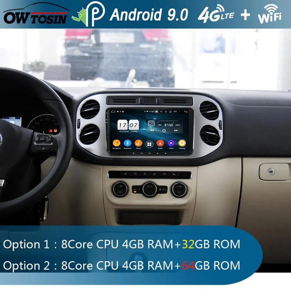 9 ''IPS 8 ядер Android 0 автомобильный DVD Радио GPS мультимедийный плеер 4G + 64G для VW Passat