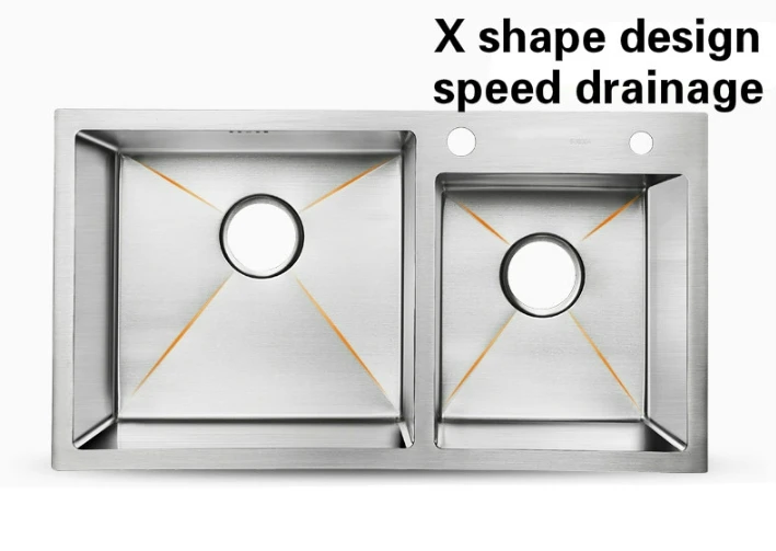Бесплатная доставка кухонная раковина ручной двойной паз 3 мм толстый пищевой 304