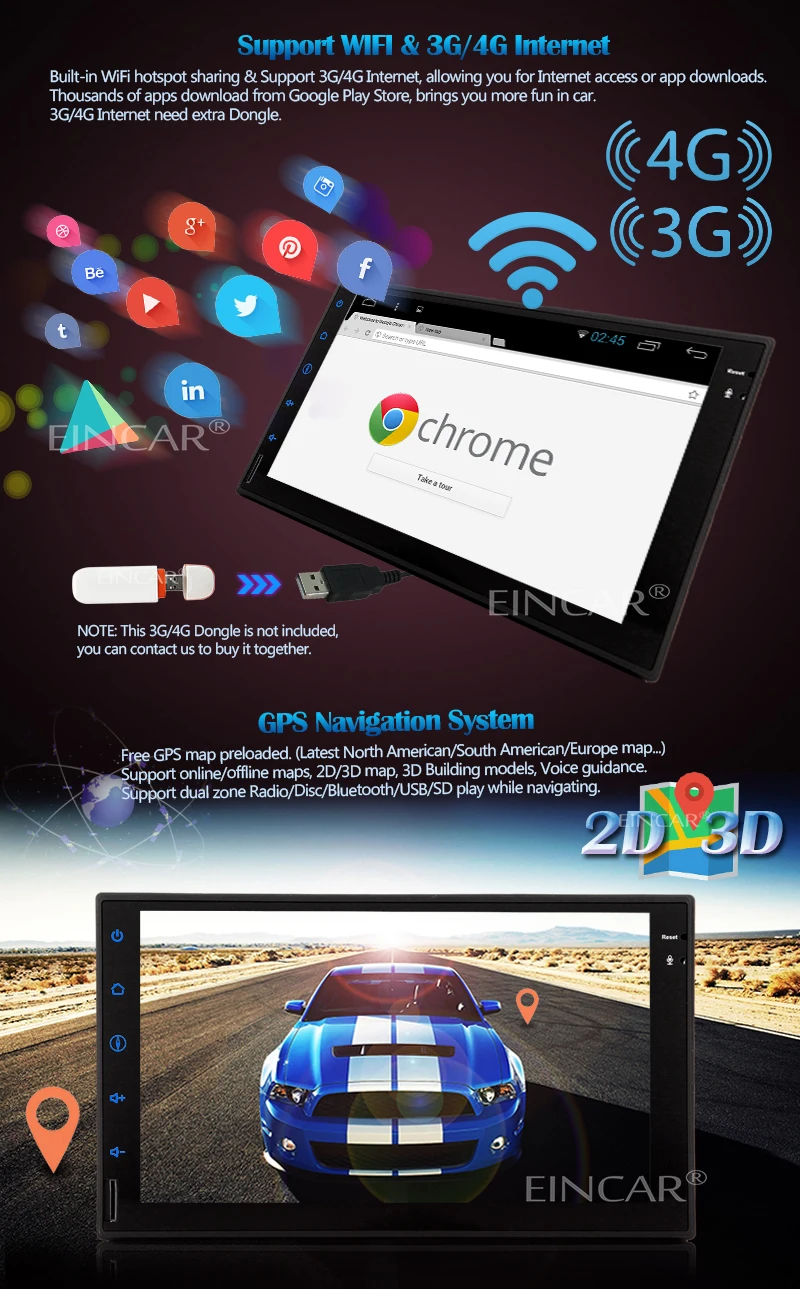 7010b Android 5.1 В тире double 2 дин Авторадио GPS навигатор плеер аудио HD touch Экран Wi Fi