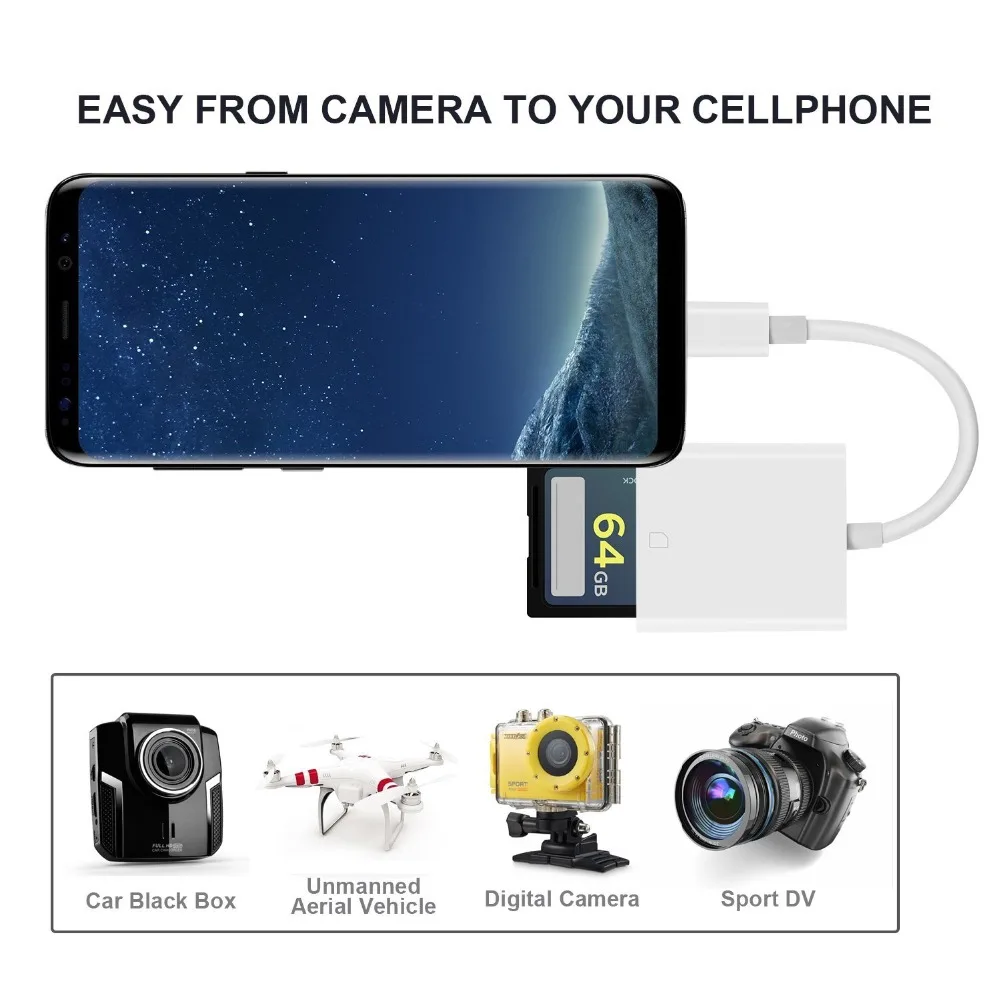 Мини USB 3 1 C для SD SDXC карты цифровая камера считыватель адаптер Тип кабель Macbook