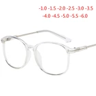 Очки для близорукости в стиле ретро для мужчин и женщин, овальные готовые очки большого размера в оправе по рецепту, очки серые-1,0-1,5-2,0 до-6,0