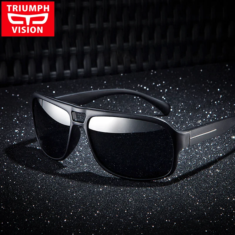 Солнцезащитные очки TRIUMPH VISION мужские поляризационные матовые черные модный