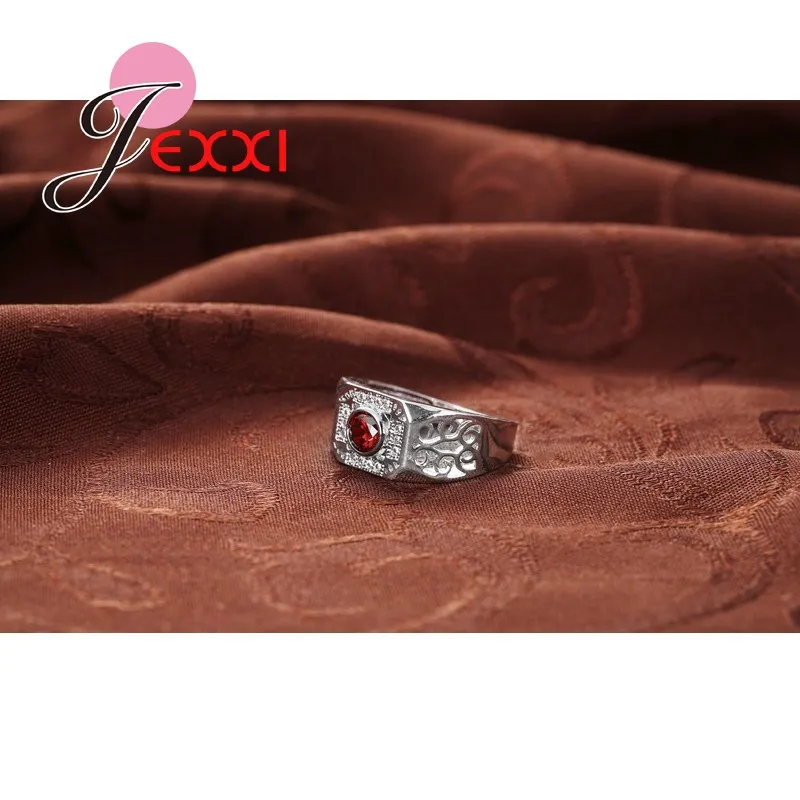 Женское кольцо из серебра 925 пробы с прозрачным Красным Кристаллом|wedding rings|women
