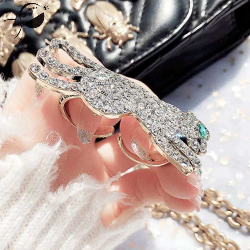 TRENDY EYE Fashion Women Rhinestone Party Ring Romantic ladies big tiger rings personality fashion open ring for banquet | Украшения и