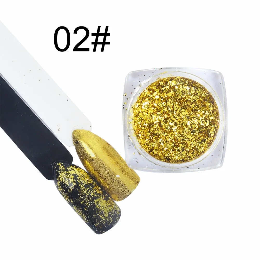 1 коробка YZWLE алюминиевые хлопья для ногтей блестки порошок волшебное зеркало