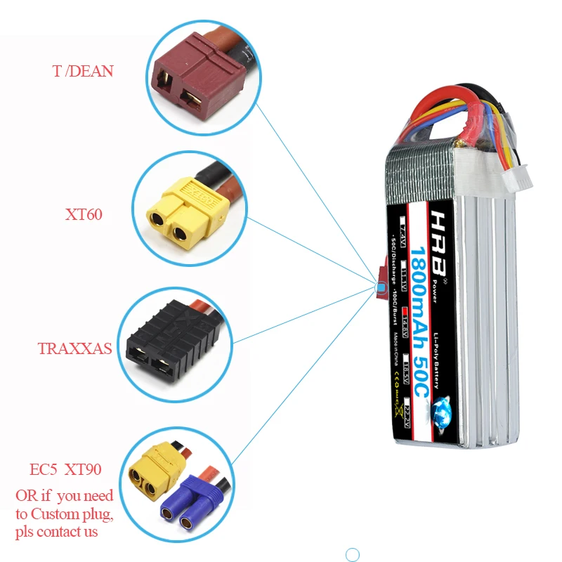 Батарея HRB RC Lipo батарея 14 8 в 1800 мА/ч 50C MAX 100C перезаряжаемая для вертолета