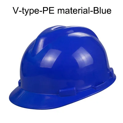 PE Blue Защитный шлем Рабочая кепка высокопрочный ПЭ/абс материал строительные шлемы Защитная жесткая шляпа мужская печать логотипа сервис - Цвет: PE Blue