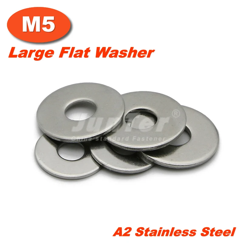 

100pcs/lot DIN9021 M5 Large Flat Washer A2 Stainless Steel