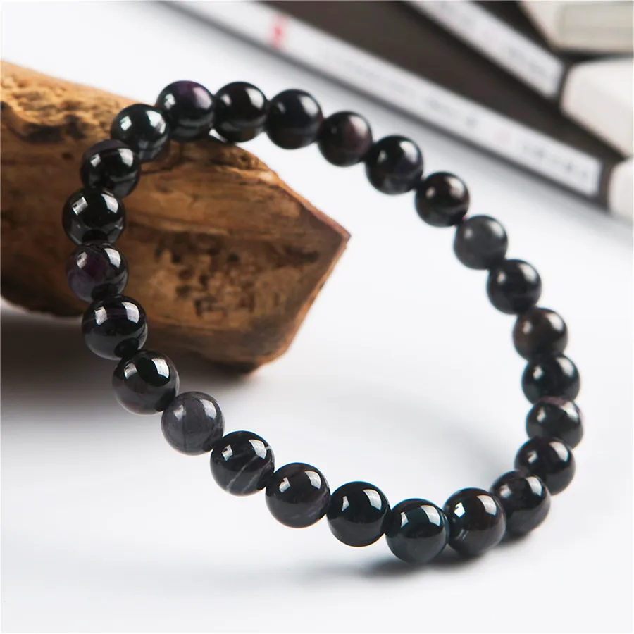 

South Africa Genuine Natural Purpel Sugilite Gems Stone Crystal Round Loose Beads 8mm Bracelet