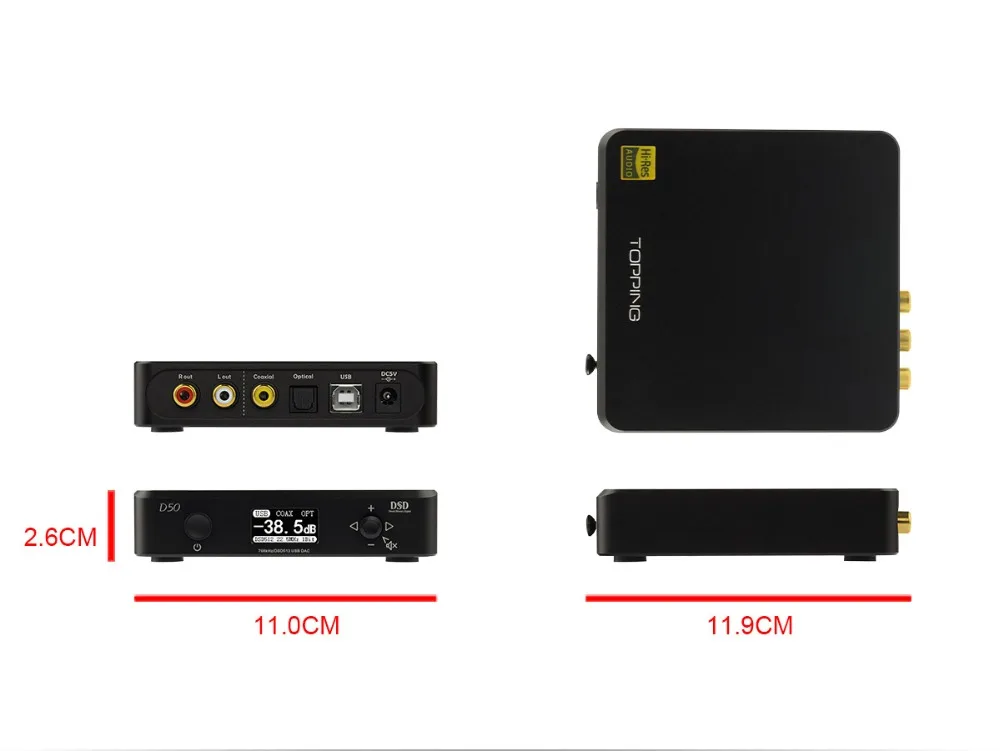 Мини Hi Fi аудио декодер D50 ES9038Q2M * 2 USB DAC XMOS XU208 DSD512 32 бит/768 кГц OPA1612 USB/OPT/COAX
