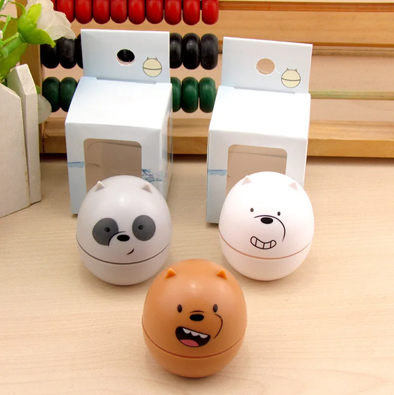 

10pcs lovely Cartoon Expression Smile Little Bear Contact Lens Case Travel convenient to carry Double box Partner box 3.8* 4.5cm