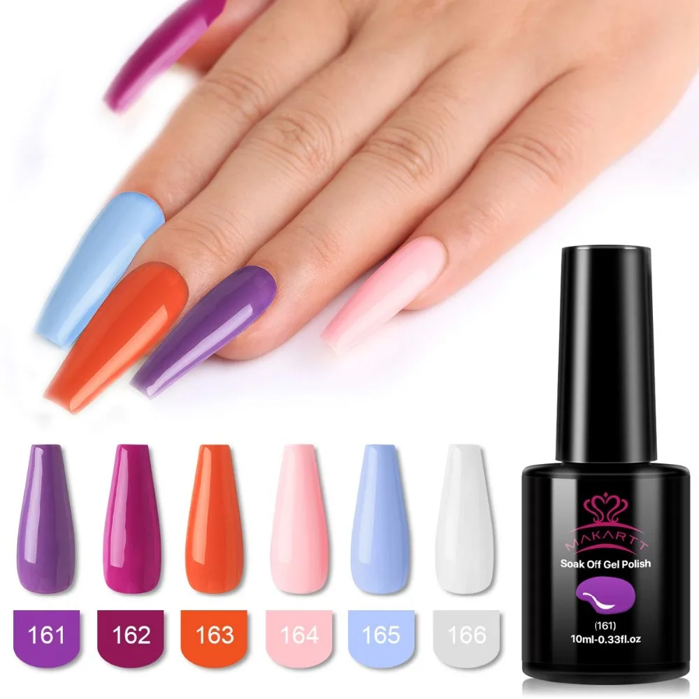 Makartt UV Gel Nail Polish Set Starter Kit DIY Home Gel Kit Set with 6 Colors 24W LED Nail Dryer Lamp Base Top Coat and Manicure