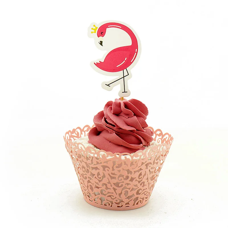 Творческий кекс топперы мультфильм динозавра Фламинго животных Baby Shower с днем