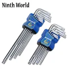 Набор инструментов для гаечных ключей, комплект из 9 предметов, звездообразные ключи с защитой от вскрытия, L-образные, T10 T1 T20 T25 T27 T30 T40 T45T50, длина типа 2