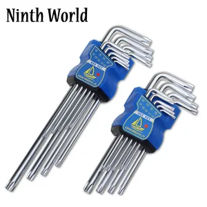 Набор инструментов для гаечных ключей, комплект из 9 предметов, звездообразные ключи с защитой от вскрытия, L-образные, T10 T1 T20 T25 T27 T30 T40 T45T50, длина типа 2