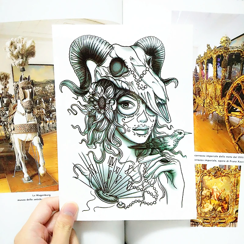 SHNAPIGN богемный Orc женский временный тату боди арт рукав на руку флэш наклейка s 12*20