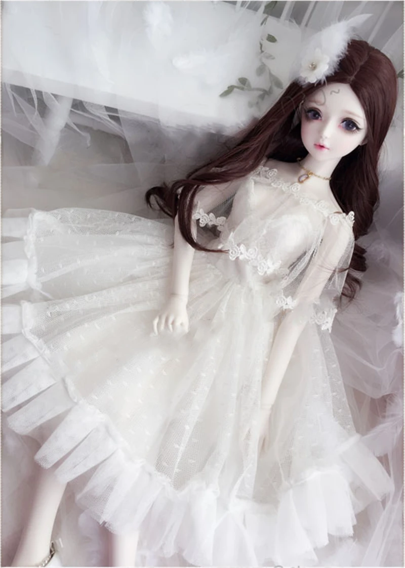 1/4 1/3 bjd кукла белое черное платье на заказ хвост красивые платья
