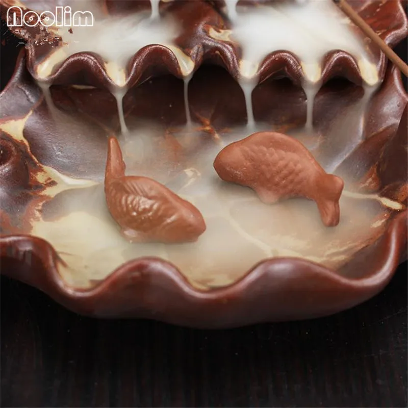 Горелка для благовоний с рыбным прудом держатель домашнего декора керамическая