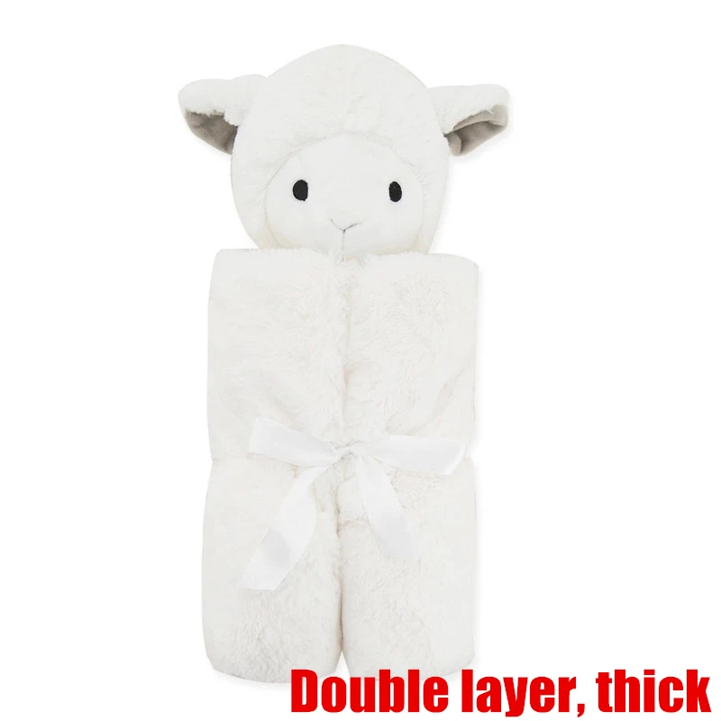 White goat thick Детское одеяло s для новорожденных животных, уплотненное Фланелевое детское муслиновое пеленание, конверт для коляски, обертка для детей, для игры в ванной, постельные принадлежности, одеяло - Цвет: White goat thick