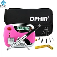 ophir mini air compressor kit with dual action airbrush cleaning tools for temporary tattoo nail art_ac002g004023035080