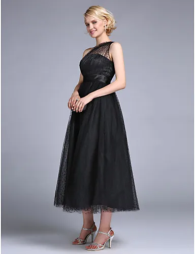 Черные Вечерние Платья 2017 Плюс Размер Пром Дешевые Платье Принцессы Одно Плечо