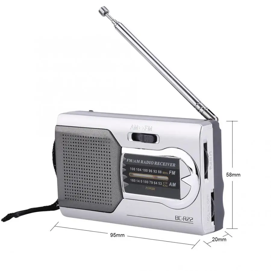 Мини Радио Портативный AM/FM радио с телескопической антенной радиоприемник Fm цифровое радио двухдиапазонный BC-R21 BC-R20 Встроенный динамик
