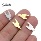 Aiovlo 5 шт.лот из нержавеющей стали, металл, золото, знак победы, кулон, подвески для DIY серьги, браслета, рукоделие, изготовление ювелирных изделий