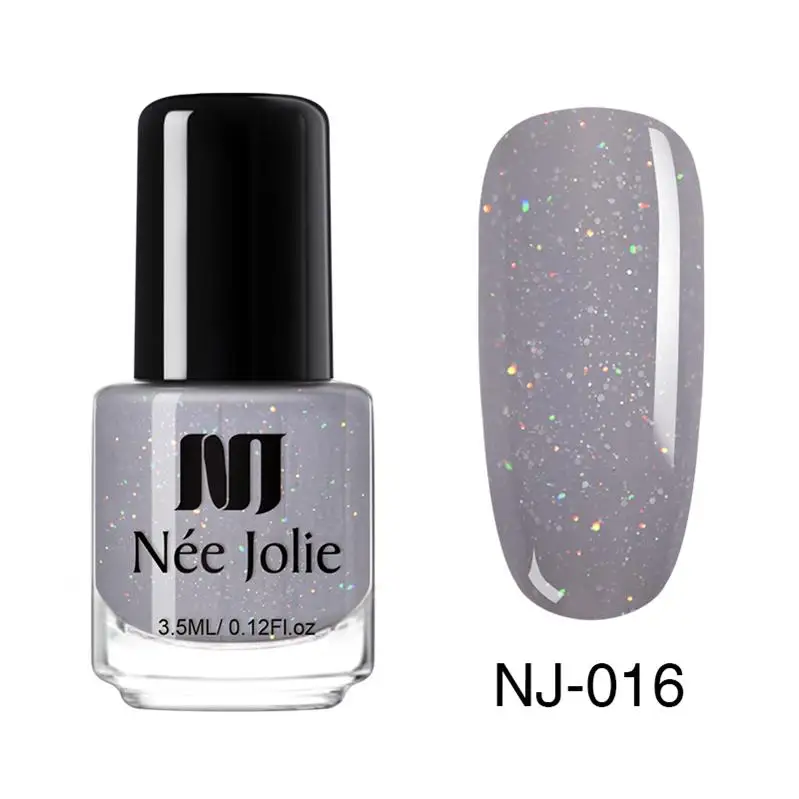 Pink Glitter NJ-016 Ни Джоли дизайн ногтей гель лак 3,5 мл полу-прозрачная Конфета телесного цвета цветной лак для ногтей Летняя модного маникюра Лак для ногтей для девочек гвозди - Цвет: Pink Glitter NJ-016
