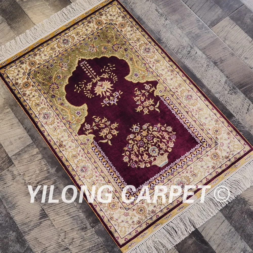 Yilong 2 'x 3' персидский ковер с ручным узелком красная Классическая