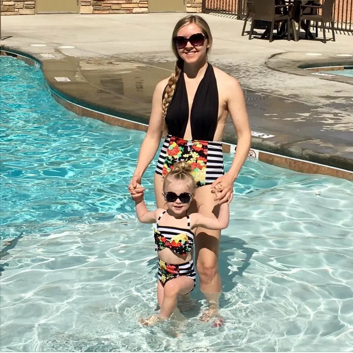 2017 Monther&ampDaughter Womens&ampBaby Girls One-piece Suits Family Match Bikinis Swimwear Swimsuit Women&amp1-6Y Beachwear Belt | Спорт и