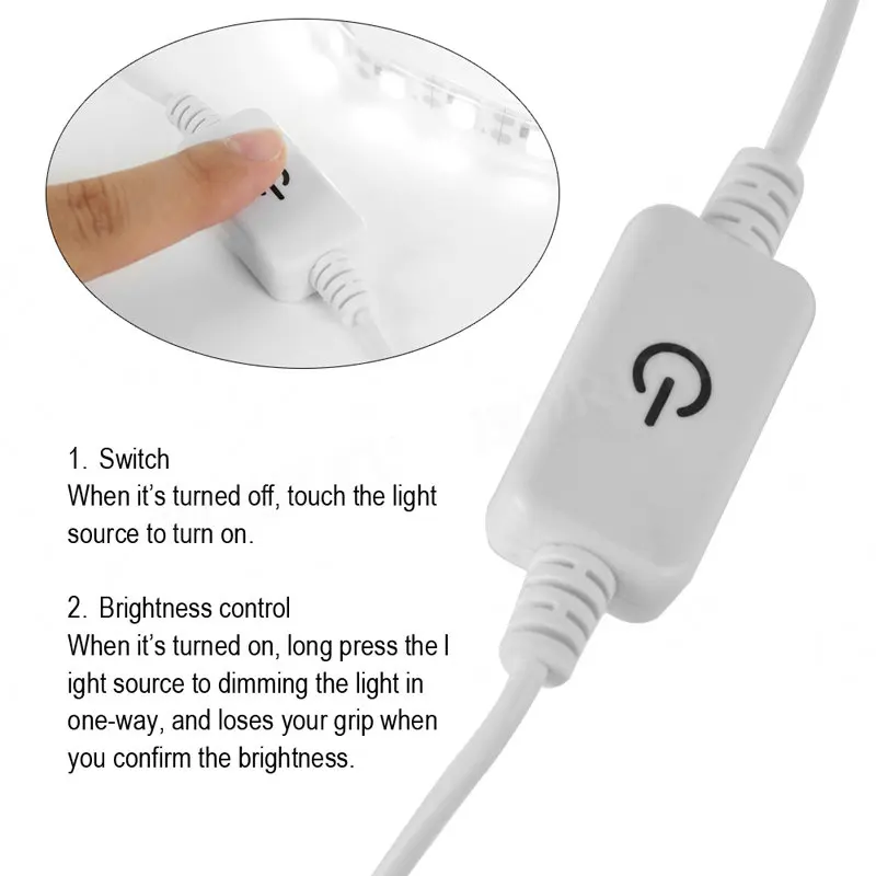 BORUIT 1 м 60 светодиодов светильник полоски 5 В USB Перезаряжаемый белый теплый ТВ