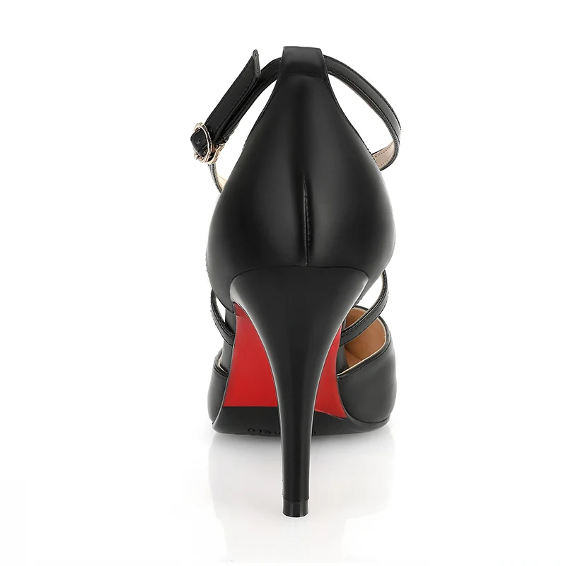 Туфли лодочки женские из натуральной кожи на очень высоком каблуке с острым