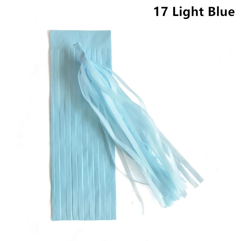 17 light blue 14 дюймов(35 см) папиросная бумага кисточка гирлянда своими руками Свадебные украшения с днем рождения украшения события пакет украшения 1 упаковка = 5 шт - Цвет: 17 light blue