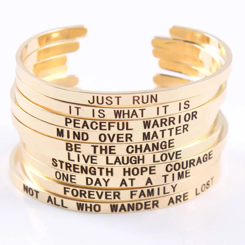 Новое поступление браслет из нержавеющей стали 316L с гравировкой Be The Change