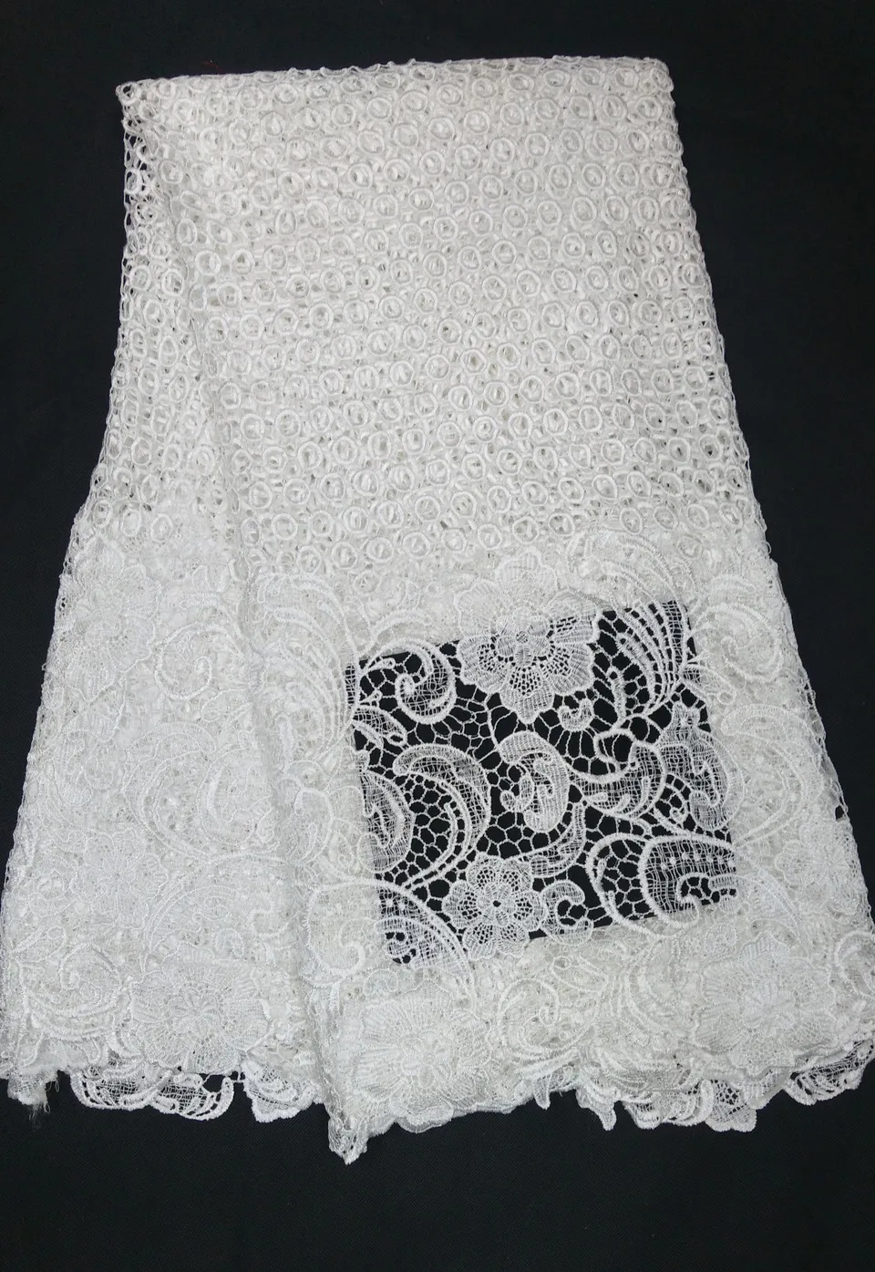 High Quality African Guipure Cord Lace Fabric Nigeria soluble Water For dress Wedding 5yd/lot M1048 | Дом и сад