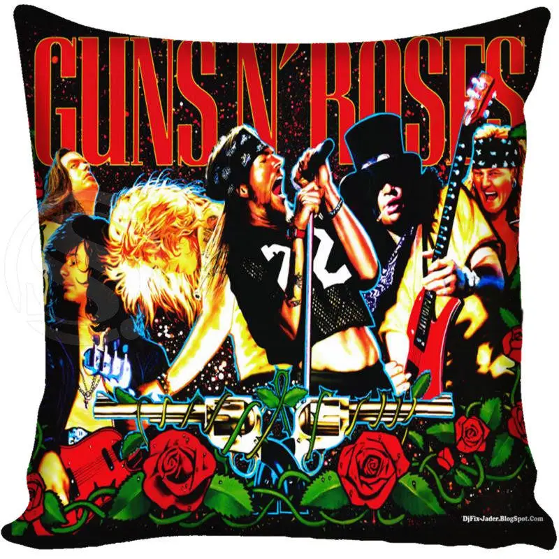 Custom Guns N' Roses Square Pillowcase Custom Zippered Bedroom Home Pillow Cover Case 1pcs custom 40x40cm - Цвет: 8