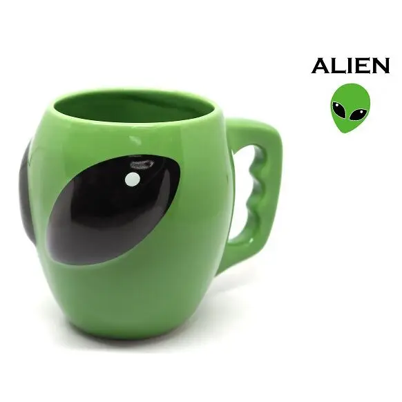 Кружки пришельца креативная аниме Alien кофейная кружка зеленая alien керамическая