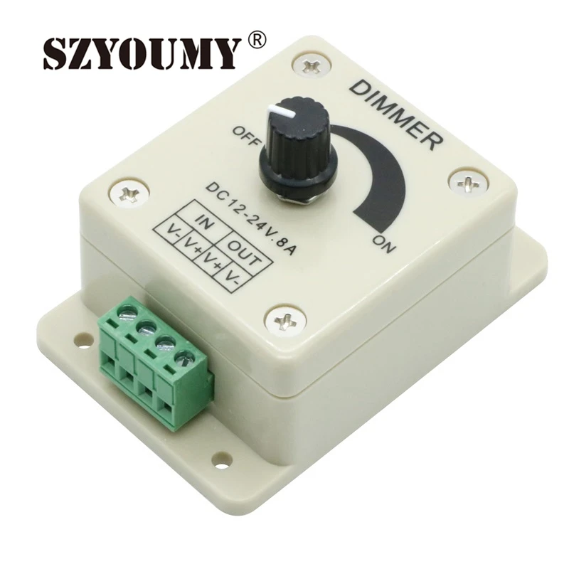

SZYOUMY DC 12V 8A LED Light Protect Strip Dimmer For LED Strip Light Lamp Accessories P0.05 Adjustable Brightness Controler