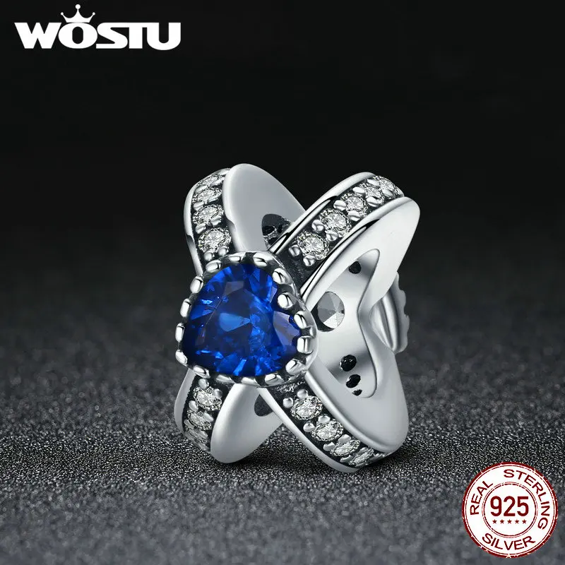 WOSTU 100% 925 пробы Серебряный Love Forever ослепительные AAA CZ кристаллические