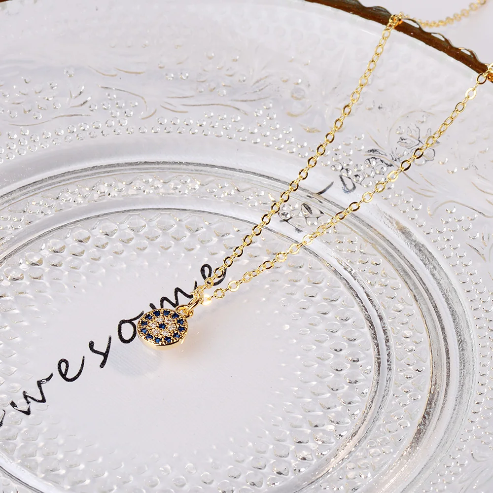Lidavi 925 Sterling Silver Devil Eye Necklace Choker Mosaic Unique Blue Rhinestone For Women Wedding Jewelry Christmas Gifts New | Украшения